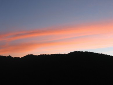 Sunrise over the east ridge